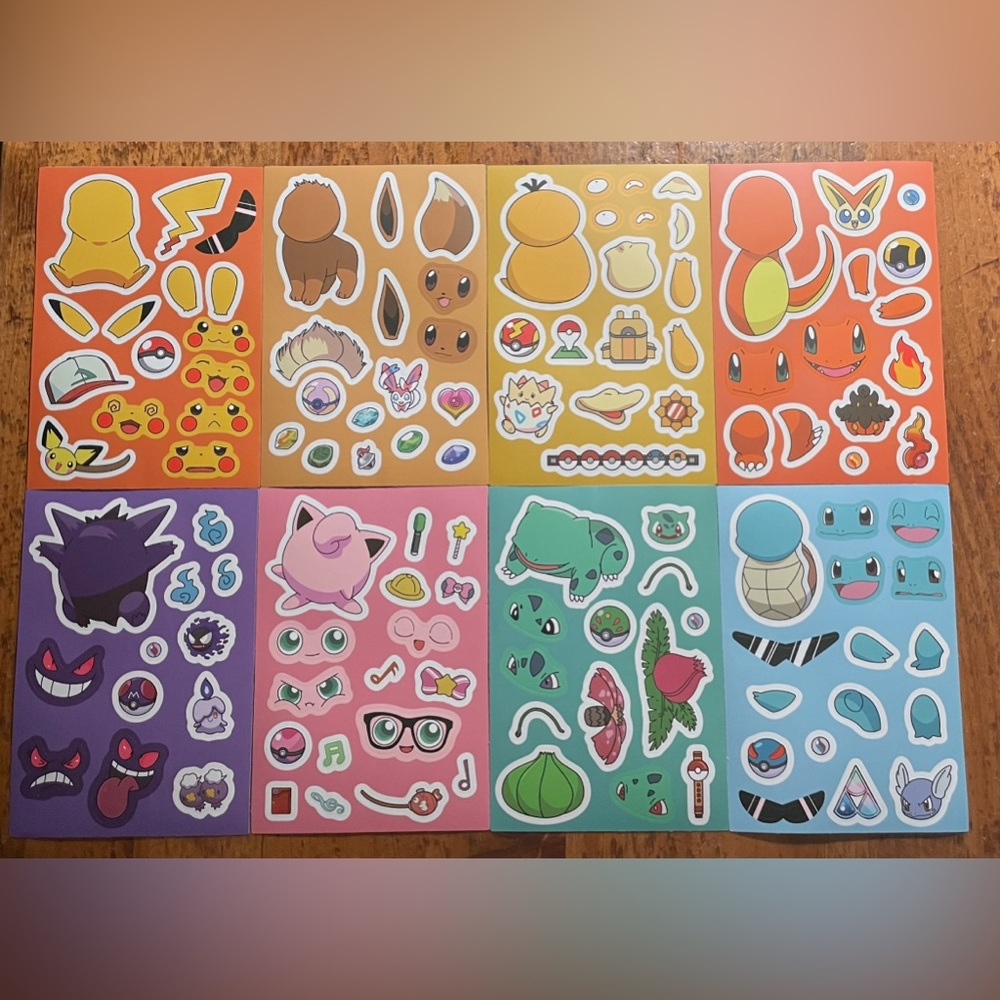 Pokemon Sticker 8 Sheet Pm
